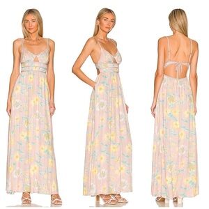 Free People Wisteria Maxi Dress in Light Combo Size L